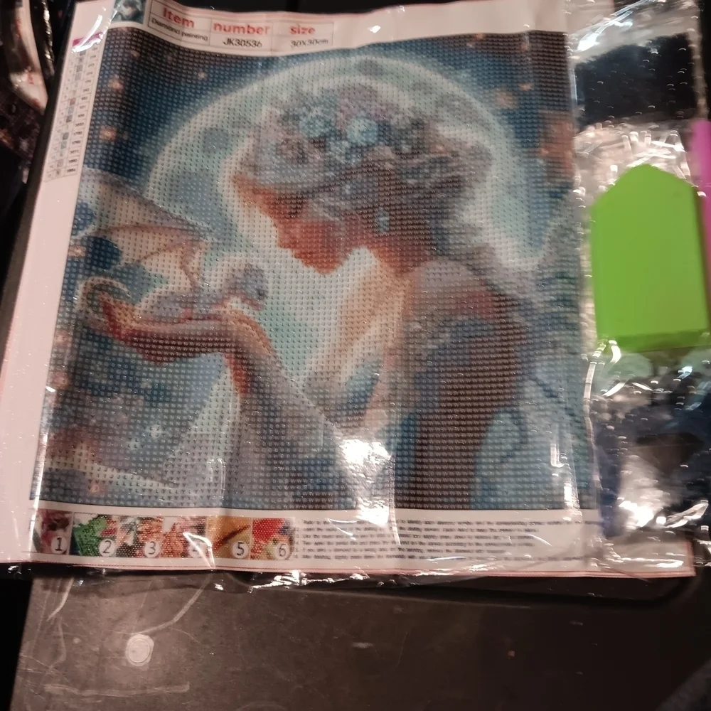 Fantasy Diamond Painting Kit with Dragon 30x30